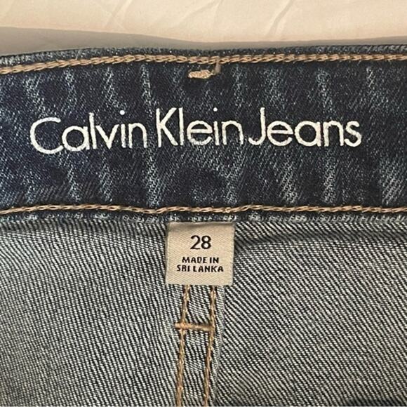 Calvin Klein Medium Wash Boho Hippie Festival Blue Jean‎ Skirt NWT Size 28 - Picture 7 of 10